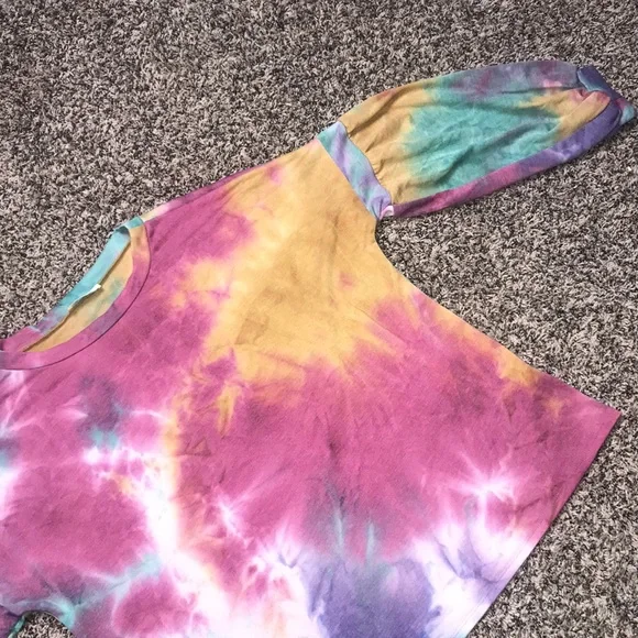 ADORA 🐠 Woman’s Tie Dye Puff Sleeve Relaxed Fit Soft Blouse Size S | NWOT - Picture 2 of 6